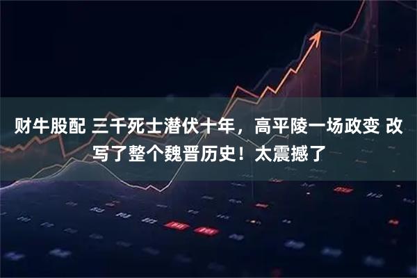 财牛股配 三千死士潜伏十年，高平陵一场政变 改写了整个魏晋历史！太震撼了