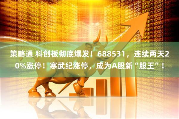 策略通 科创板彻底爆发！688531，连续两天20%涨停！寒武纪涨停，成为A股新“股王”！