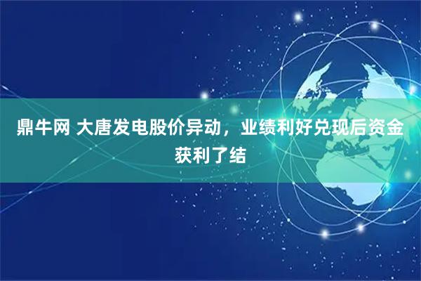 鼎牛网 大唐发电股价异动，业绩利好兑现后资金获利了结
